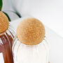 Set Of Three Cork Ball Ribbed Glass Jars, thumbnail 9 of 11