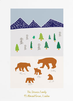 Personalised Bear Family Print, 4 of 4