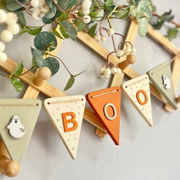 Halloween Wooden Bunting Pumpkin Garland Decoration, 2 of 9
