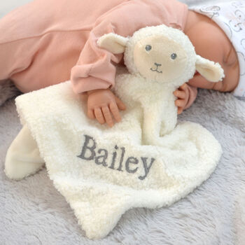 Personalised Lamb Baby Comforter, 3 of 10