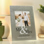 Personalised Mr And Mrs 4x4 Glitter Glass Photo Frame, thumbnail 1 of 3