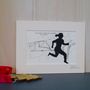 Runners Race Print On Hand Drawn Map, thumbnail 5 of 11