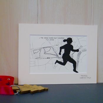 Runners Race Print On Hand Drawn Map, 5 of 11