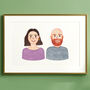 Personalised Couple Portrait Hand Drawn Print, thumbnail 3 of 7