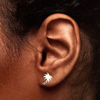 Escape Palm Tree Earrings In Sterling Silver, 3 of 5