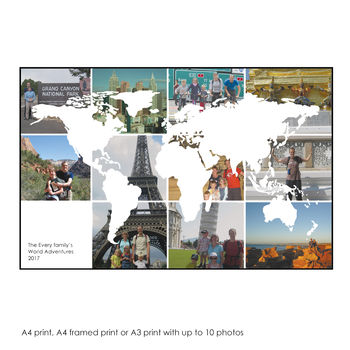 Personalised World Travel Photo Collage Map, 7 of 12