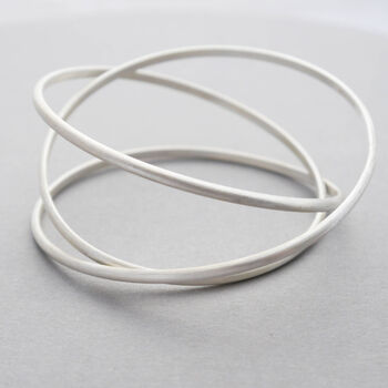 Recycled Silver Slim Gyre Bangle, 3 of 6