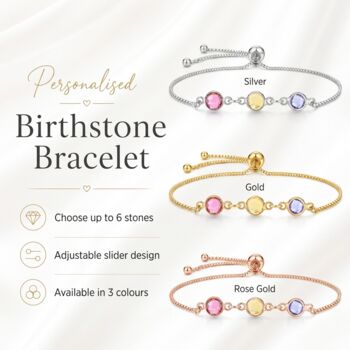 Personalised Create Your Own Family Birthstones Bracelet, 3 of 12