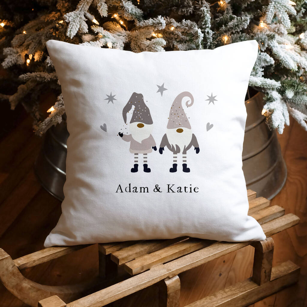 Personalised Couple Gonk Cushion In Grey By Koko Blossom