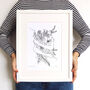 Personalised Floral Hug Line Drawing Print, Unframed, thumbnail 2 of 4