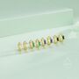 Sterling Silver Sapphire Blue Single Baguette Cut Cz Huggie Hoop, thumbnail 7 of 12