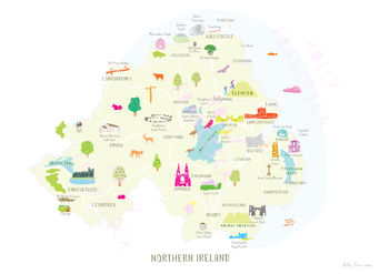 Map Of Northern Ireland Art Print, 3 of 6