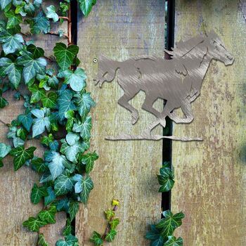 Running Horse Metal Garden Art, Outdoor Wall Decor For Garden Or Patio, 7 of 12