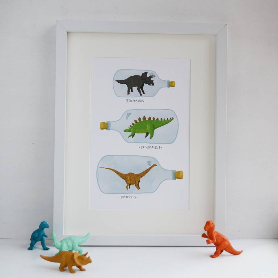 Bottled Dinosaurs A4 Children's Print, 1 of 4