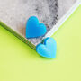 Blue Heart Acrylic Stud Earrings, thumbnail 6 of 10