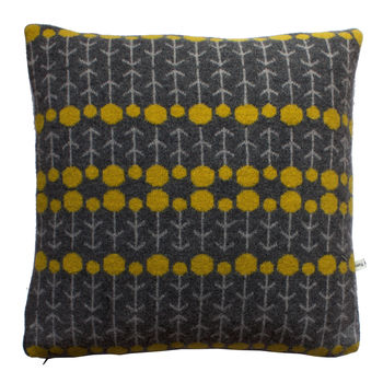 Tapestry Flower Cushion In Knitted Lambswool, 5 of 6