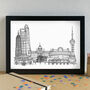 Shanghai Skyline Travel Art Print Unframed, thumbnail 3 of 6