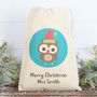 Owl Christmas Personalised Cotton Bags, thumbnail 5 of 5