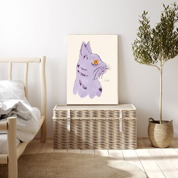 Andy Wahol Lilac Cat Art Print, 2 of 3