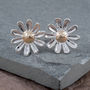 Sterling Silver And 9ct Gold Daisy Earrings, thumbnail 1 of 2