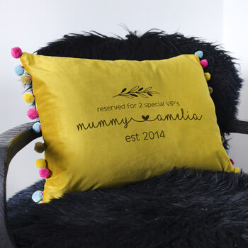 Personalised Names With Heart Velvet Cushion, 2 of 10