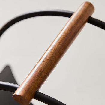 Wooden Handled Black Round Log Holder, 4 of 6