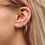Gold Plated Or Silver Crystal Star Huggie Hoop Earrings, thumbnail 3 of 10