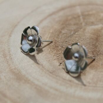 Flower Studs In Sterling Silver, 8 of 9