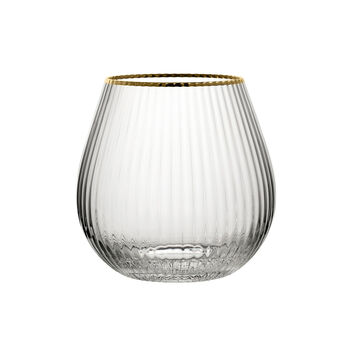 Gold Rim Fluted Stemless Gin Glass, 3 of 6