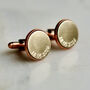 Personalised Curve Engraved Bronze And Copper Cufflinks, thumbnail 1 of 12