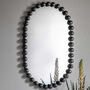 Vittoria Black Bobble Beaded Oval Mirror, thumbnail 1 of 3