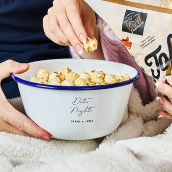 Personalised Date Night Popcorn Bowl And Toffee Popcorn Set, 3 of 5