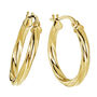 Yellow Gold Swirl Hoop Creole Earrings, thumbnail 5 of 5
