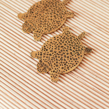 Gold Metal Cheetah Coasters Set Of Four, 4 of 4