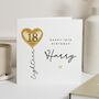 Personalised 18th Birthday Card For Son Gold Balloon, thumbnail 1 of 7