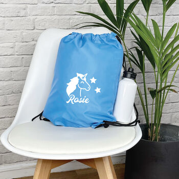 Kids Personalised Unicorn Drawstring Bag, 3 of 7