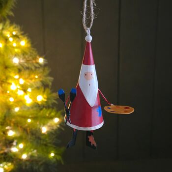 Artist Santa Hanging Christmas Decoration, 2 of 2