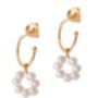 Pearl Halo Charm Hoop Earrings In 18ct Gold Vermeil, thumbnail 2 of 5