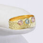 Molten 18ct Gold Plated Chalcedony Trio Ring, thumbnail 1 of 5