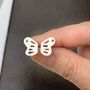 Sterling Silver Butterfly Wing Stud Earrings, thumbnail 5 of 8