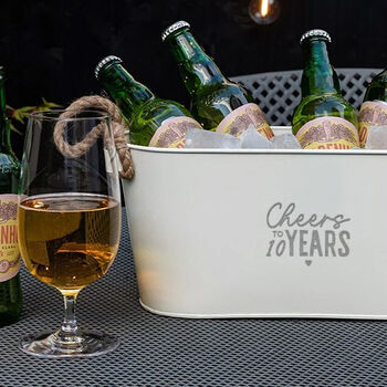 Engraved ‘Cheers To 10 Years’ Ice Bucket Anniversary Gift, 3 of 4