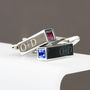 Birthstone Couples Personalised Bar Cufflinks, thumbnail 12 of 12