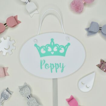 Personalised Crown Hair Bow Holder 15 Colours, 2 of 8