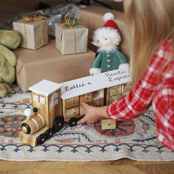 Personalised Wooden Train Advent Calendar, 2 of 3