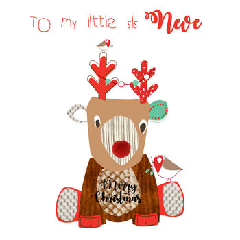 Merry Christmas Ickle Reindeer Greeting Card, 3 of 3