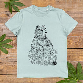 Sitting Bear Men's Organic T Shirt, 5 of 6