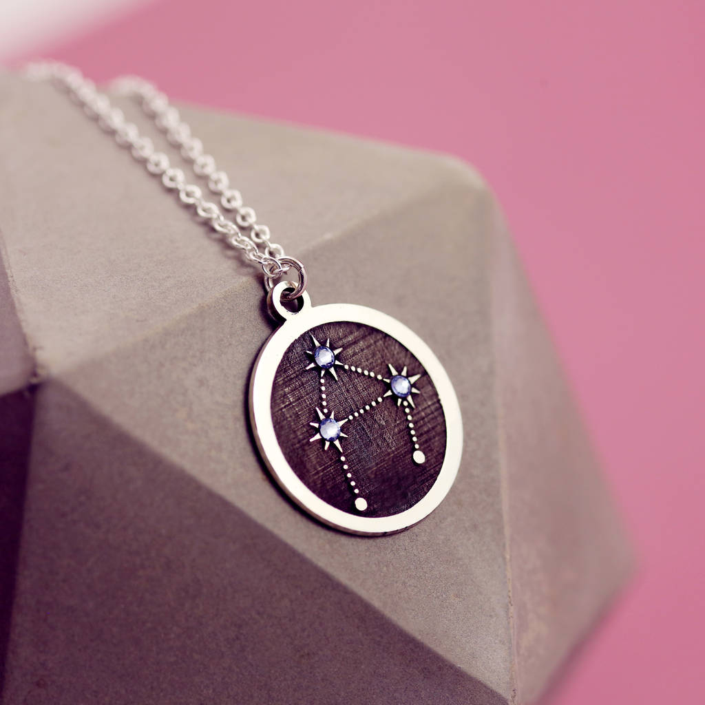 zodiac constellation necklace in sterling silver by j&s jewellery ...