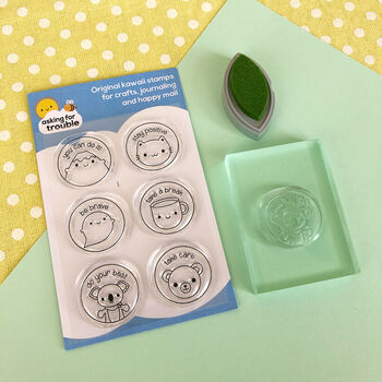 Kawaii Clear Stamp Sets For Self Care And Happy Mail, 5 of 6