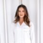 Bridal Embroidered 'Bride' Pocket Detail Satin Button Through Pyjamas, thumbnail 3 of 9