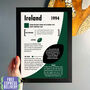 Personalised Ireland Rugby Birth Year Print Birthday Gift, thumbnail 10 of 12